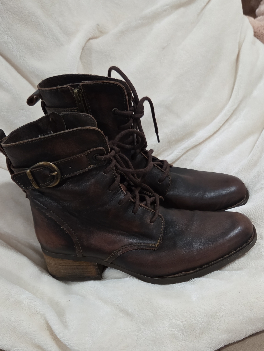Born Leather Lace-Up Ankle Boots